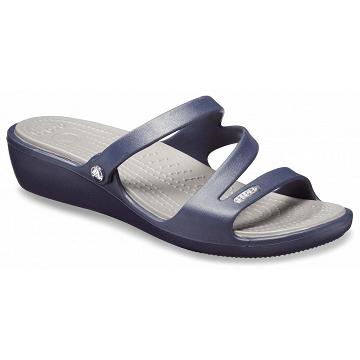 Crocs Patricia Sandal Women's Platform Clogs Navy | Australia 0456FDNM